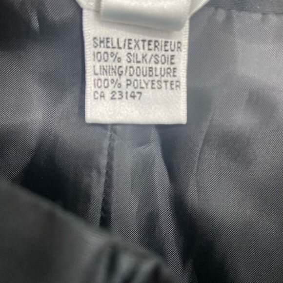 Talbots 100% Pure Silk Straight Leg Lined Cropped Pants Black Size 8 - Picture 8 of 8